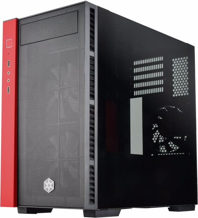 Produktbild Silverstone Tower SST-RL08BR-RGB schw./rot (Mini-DTX, Mini-ITX)
