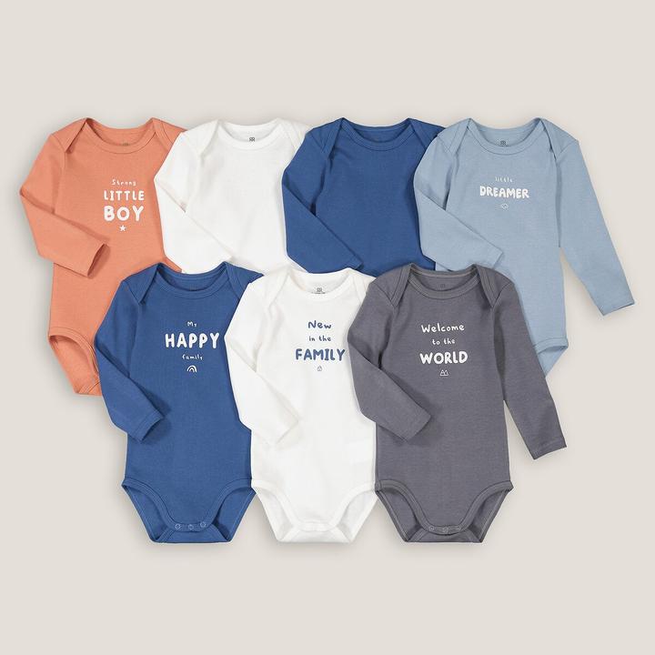 Actual product image La Redoute Collections 7-Pack Bodysuits with Long Sleeves (86)