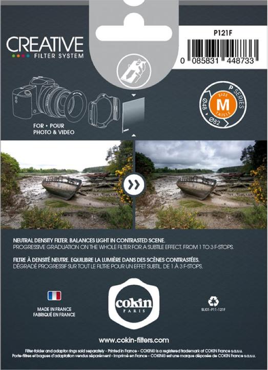 Productafbeelding Cokin Filter P121F Cursus 2 ND 8 (82 mm, ND / grijsverloopfilter, 84 mm)