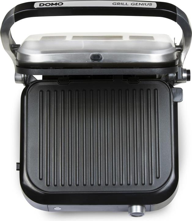 Produktbild Domo Genius Elektro Kontaktgrill Antihaftbeschichtung, mit Display Edelstahl, Schwarz