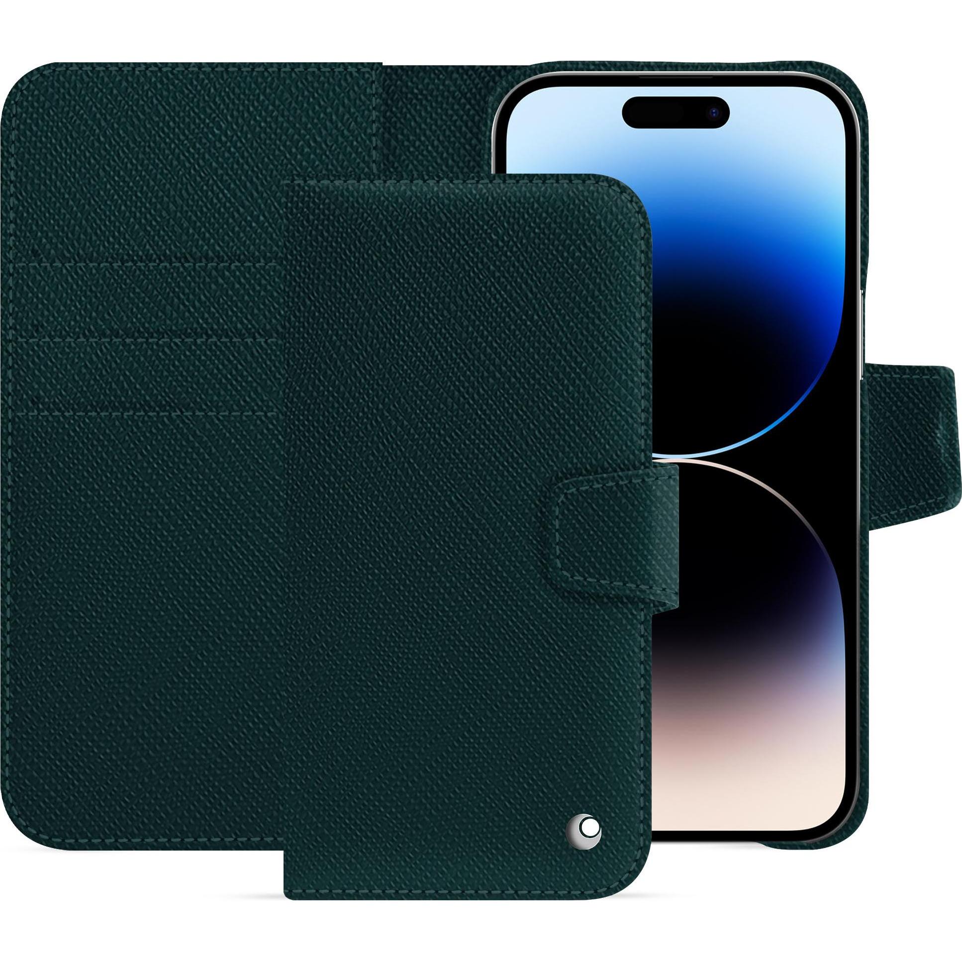 Noreve Lederschutzhülle Apple iPhone 15 Pro Max (Apple iPhone 15 Pro Max), Smartphone Hülle, Grün