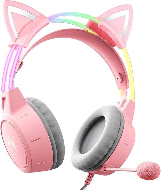 Onikuma Gaming headphones X15Pro Pink Cat's Ears (Cable)