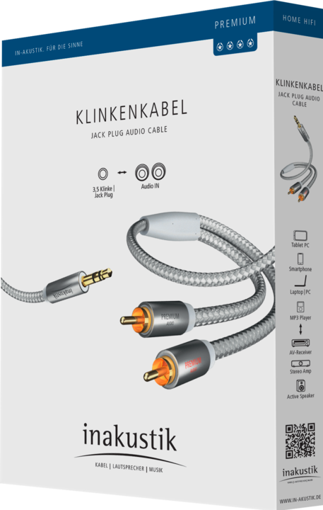 Produktbild Inakustik Premium MP3 (3 m, Cinch, 3.5mm Klinke (AUX))