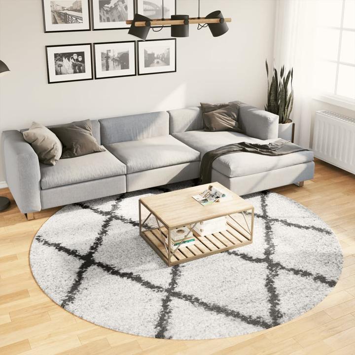 Actual product image vidaXL Shaggy high pile modern carpet Ø 240 cm (240 x 240 cm)