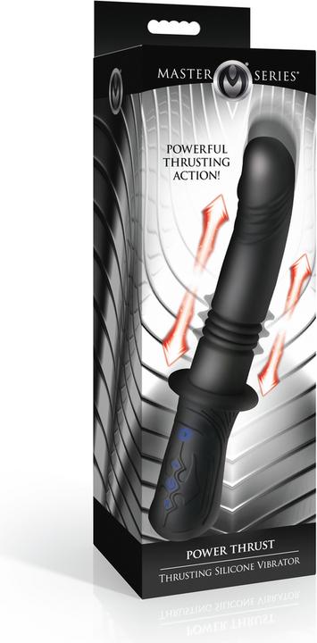 XR Brands Power Thrust - Thrusting Silicone Vibrator - Black