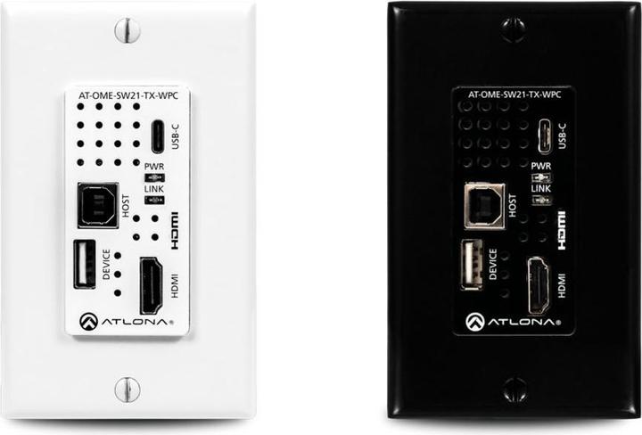 Atlona Wallplate HDBaseT transmitter for HDMI and USB-C with USB hub