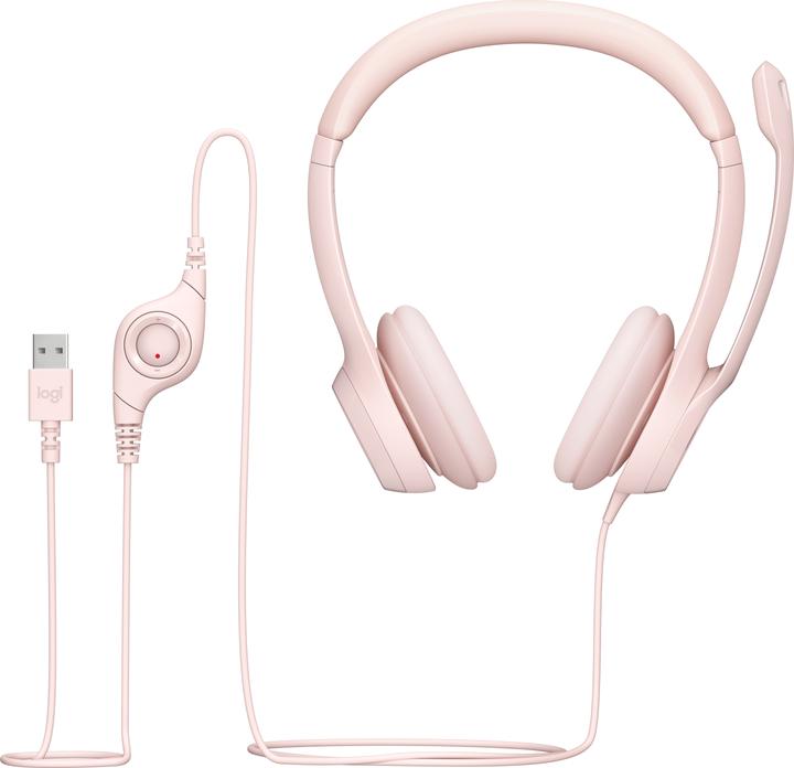 Actual product image Logitech Wired H390 headset - ROSE - USB (Cable, USB-A)