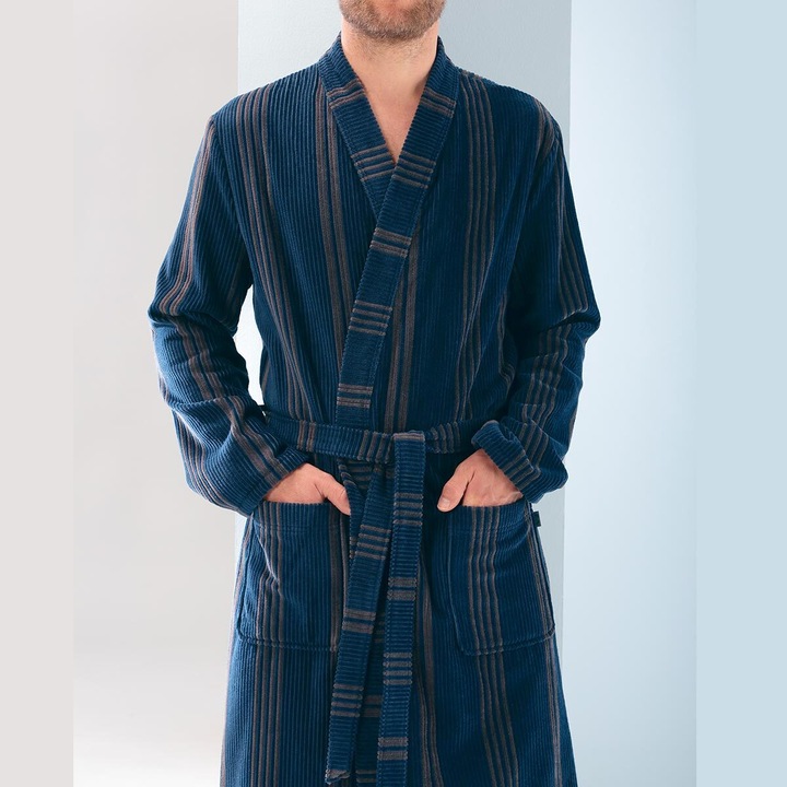 Produktbild Cawö Herren Schalkragenmantel 2508 blau (50)