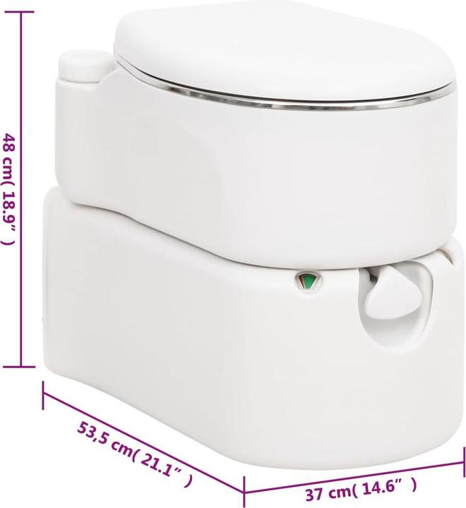Immagine prodotto VidaXL Toilette da campeggio da incasso Bianca 24+17 L HDPE e Acciaio