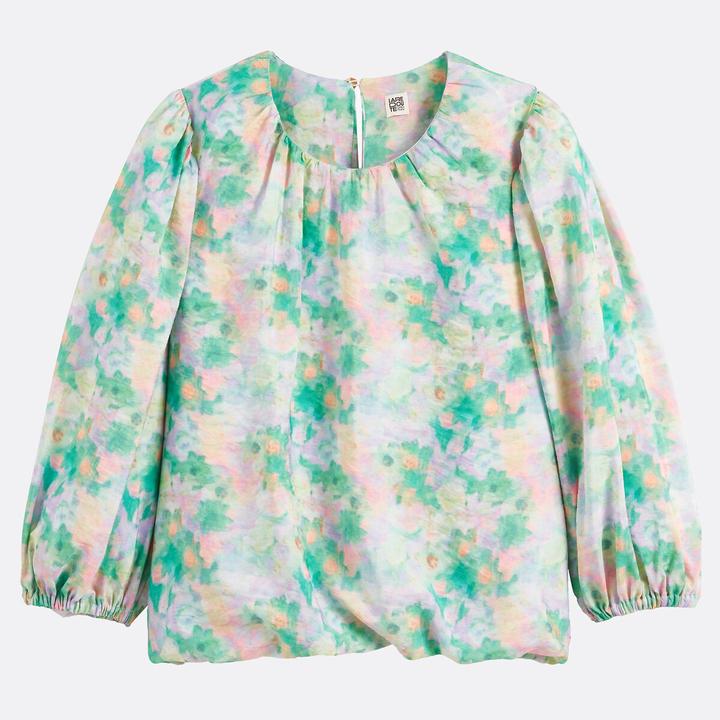 Immagine prodotto La Redoute Collections Bluse mit Rundhalsausschnitt und Puffärmeln mit Blumenmuster (S)