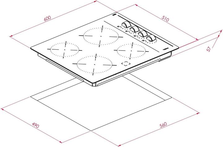 Actual product image Teka TBC 64000 XFL (60 cm, Glass ceramic hob)