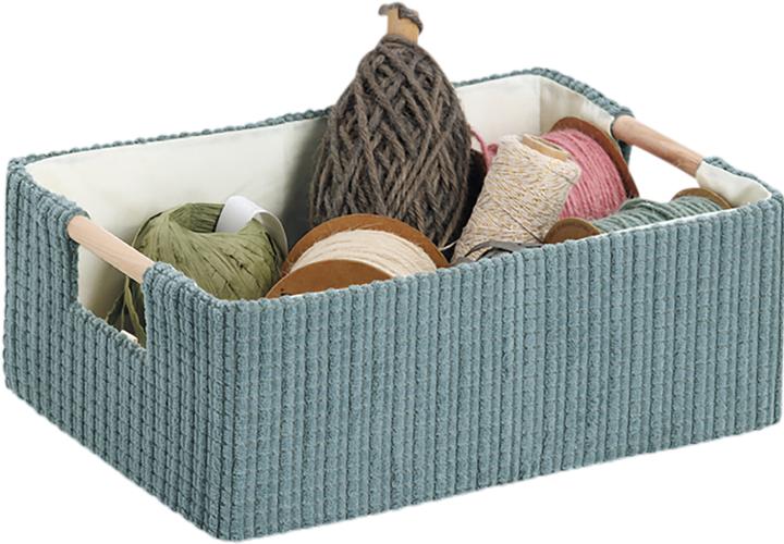Actual product image Zeller Present Aufbewahrungskorb mit Holzgriffen 27x19x10 cm (1 x, 27 x 19 x 10 cm)