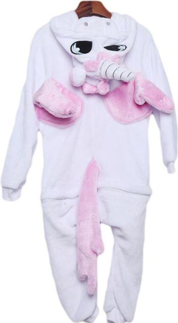 Image du produit MU Classic Costume de licorne - Onesie Pyjama licorne pour enfants taille 125 - blanc/rose