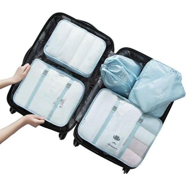 JTI, Packsack, Set Organisationstaschen, 6-teilig - Hellblau, Blau