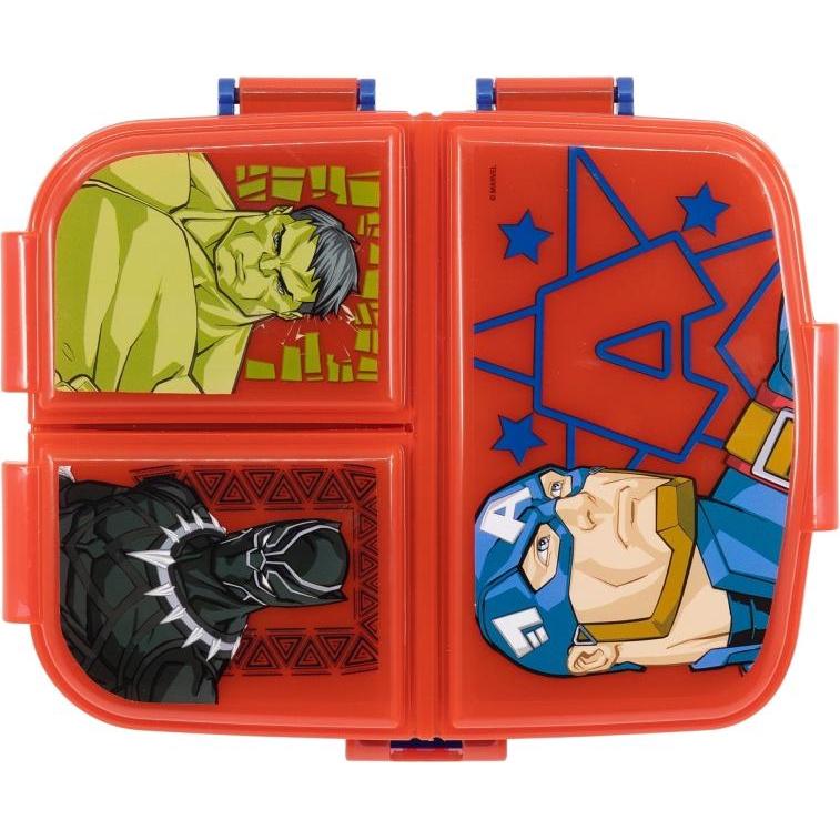 Stor Avengers - Sandwich Box XL mit 4 Fächern, Lunchbox, Mehrfarbig