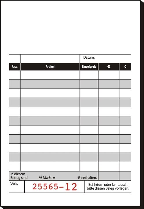 Sigel Kassenblock (100 x)