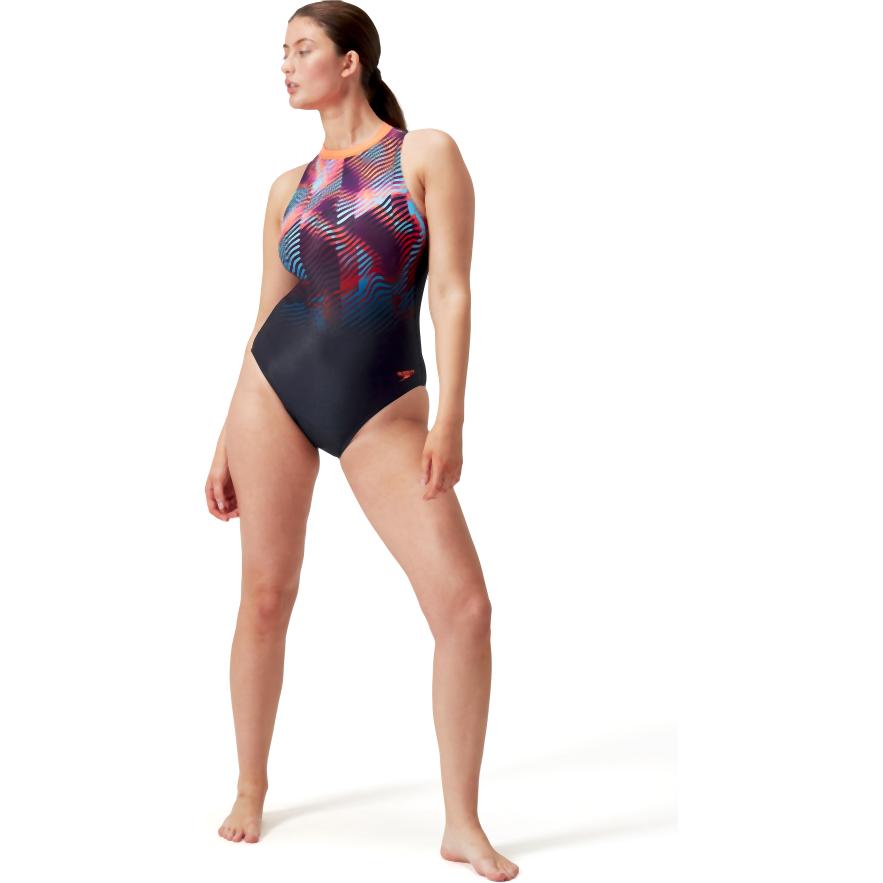 Thumbnail - Speedo, Damen, Badeanzug, Printed Hydrasuit, Schwarz, (W34/L38)