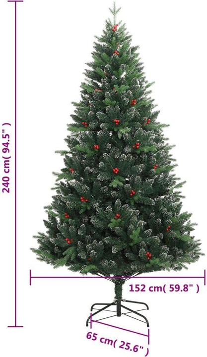 Produktbild vidaXL künstlicher klappbarer Weihnachtsbaum (240 cm)