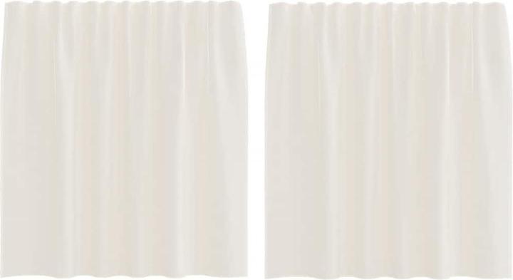 Produktbild VidaXL Voile Vorhänge mit Stangentaschen 2 Stk. Creme (140 x 140 cm)