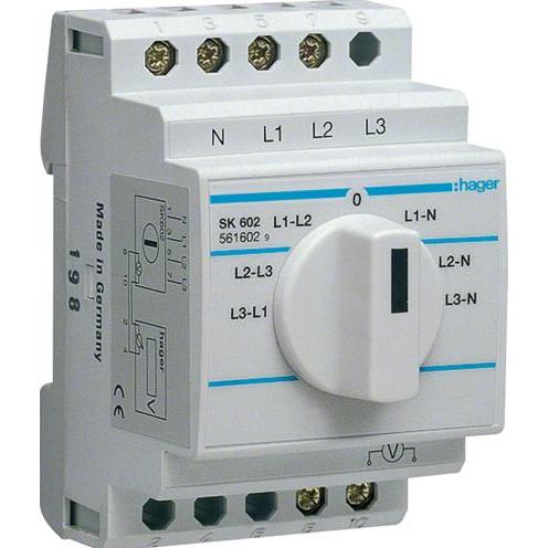 Thumbnail - Hager HAG SK602 20A 400V Voltmeterumschalter 7 Stellungen 3PLE, Elektronikzubehör + Gehäuse