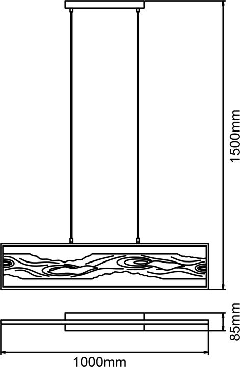 Produktbild Brilliant Chaumont LED Pendelleuchte 100cm schwarz/holz (2300 lm)