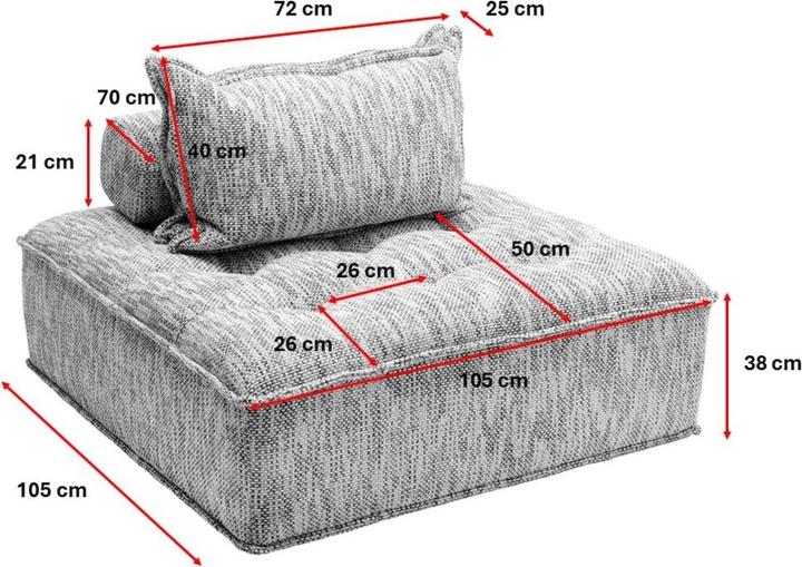 Produktbild Kare Design Sofa Element Portofino Grau