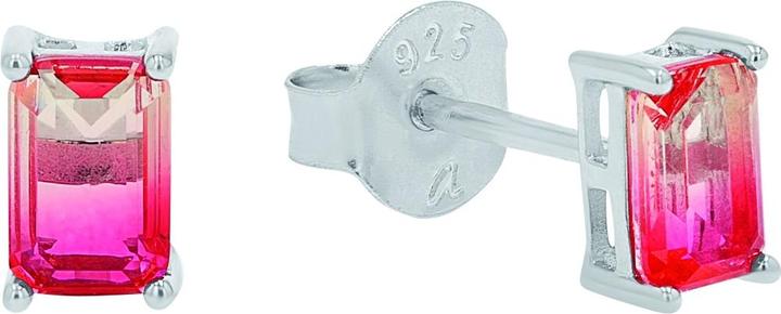 Amor Ohrschmuck für Damen, 925 Sterling Silber, Glas (Silber 925)