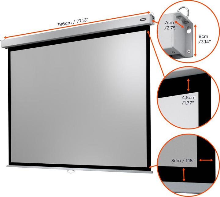 Produktbild Celexon Manual Professional Plus Data format - Leinwand - Deckenmontage möglich, geeigne (88.58", 4:3)