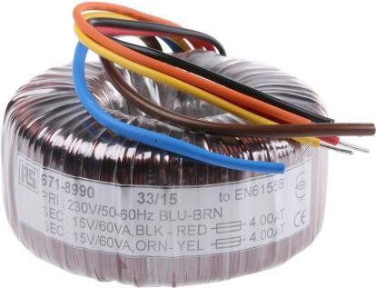Produktbild RS PRO Transformator Ringkern 120VA 2x15V