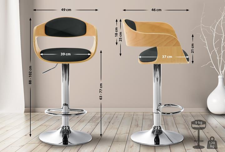 Actual product image CLP Kingston bar stool, natural/black