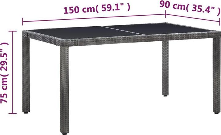 Produktbild vidaXL Ess-Set (150 x 90 x 75 cm)