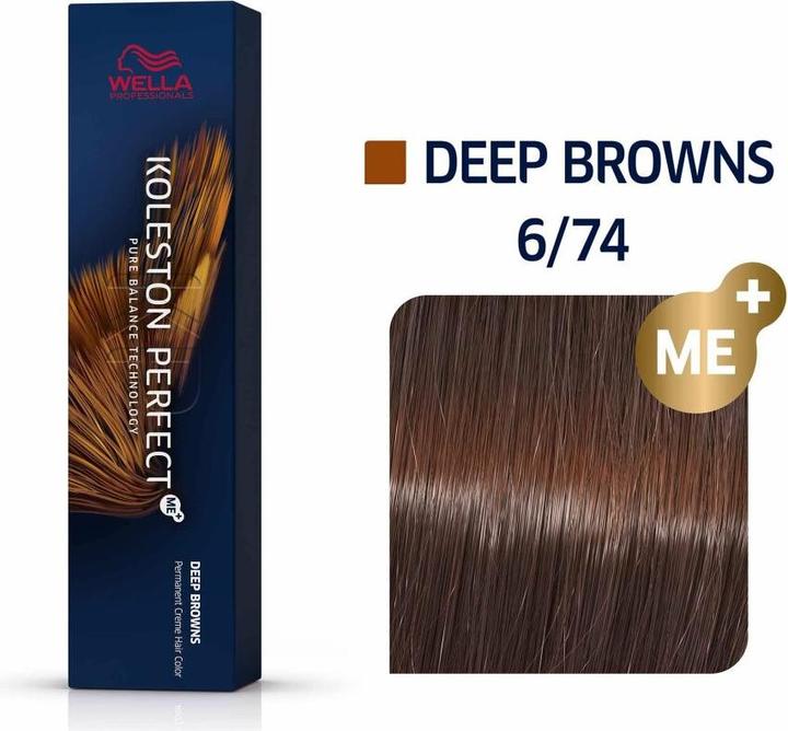 Actual product image Wella KOLESTON PERFECT ME+ DEEP BROWNS 6/74 60 ml (6/74)