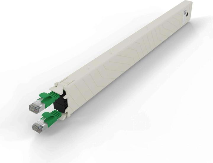 Image du produit PATCHBOX one / Cassette / 8RU / Cat 6A, STP, 0.8 m, Vert (STP, CAT6a, 0.80 m)