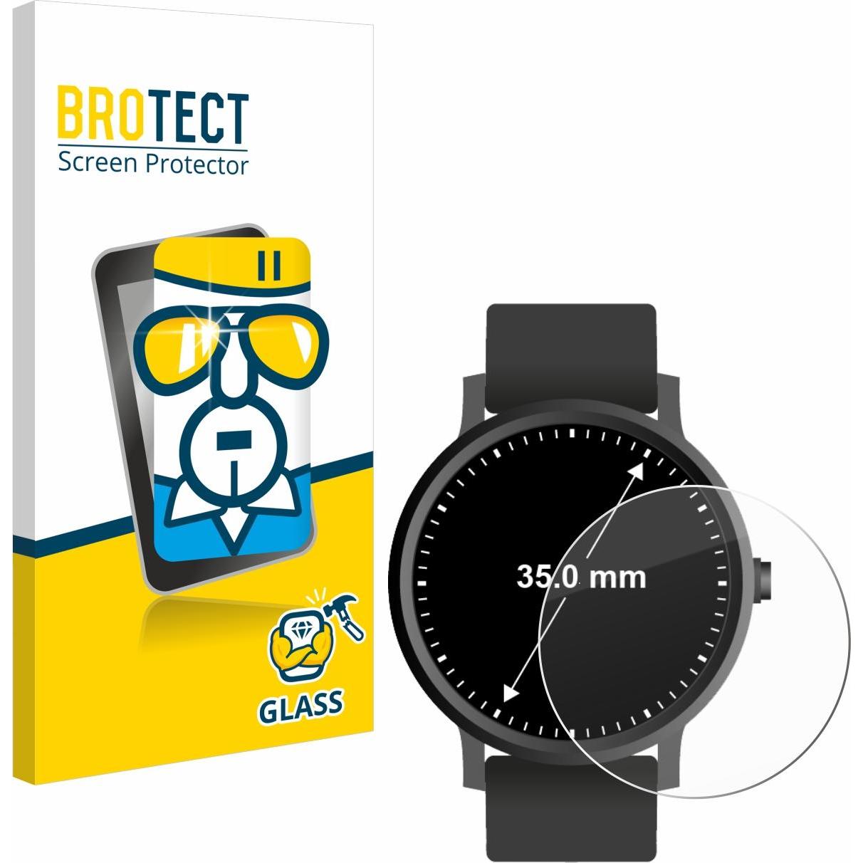 BROTECT Panzerglas Hartglas Displayschutz, Smartwatch Schutzfolie, Transparent