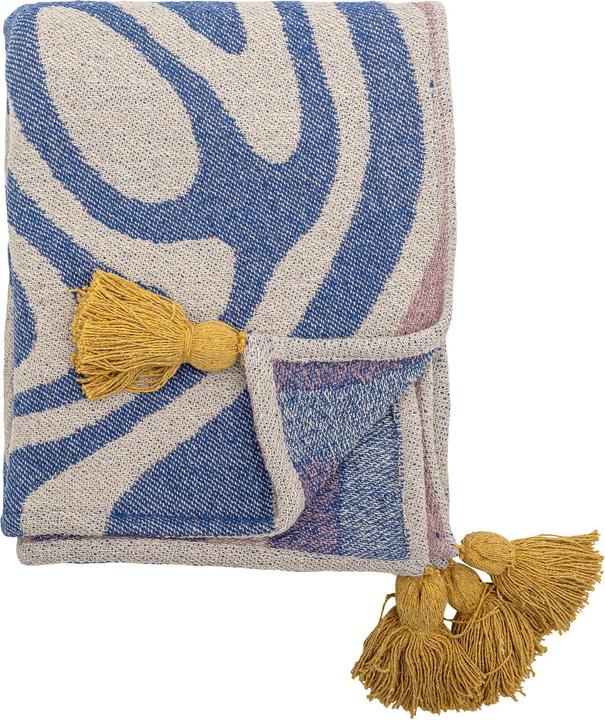 Bloomingville - Arlie Throw - Blue - Recycled Cotton