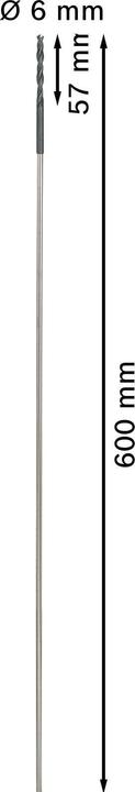 Actual product image Bosch Professional Zubehör PRO Wood HSS installation drill bit, 6 x 57 x 600 mm (5 mm)