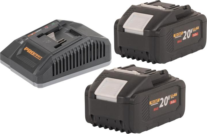 Procraft Starter Pack C20/6.5 Schnell Ladegerät 20 V 6,5 A + 2x 20/8 Akku 8,0 Ah (20 V)