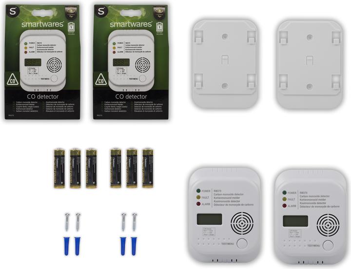 Produktbild Smartwares RM370/2 Kohlenmonoxid Melder mit 3 LEDs und