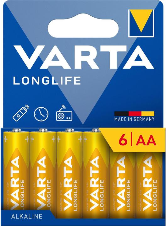 Produktbild Varta Longlife - Batterie 6 x AA-Typ - Alkalisch (6 Stk., AA, 2800 mAh)