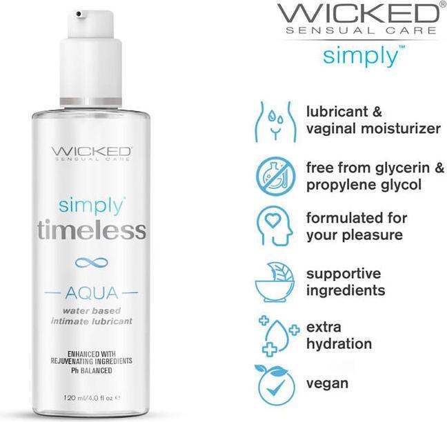 Actual product image Wicked Sensual Care Simply Timeless Aqua Lubricant 120 ml Clear (120 ml)
