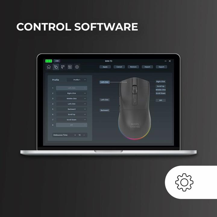 Actual product image Mars Gaming MM-T3 (Cable, Wireless)
