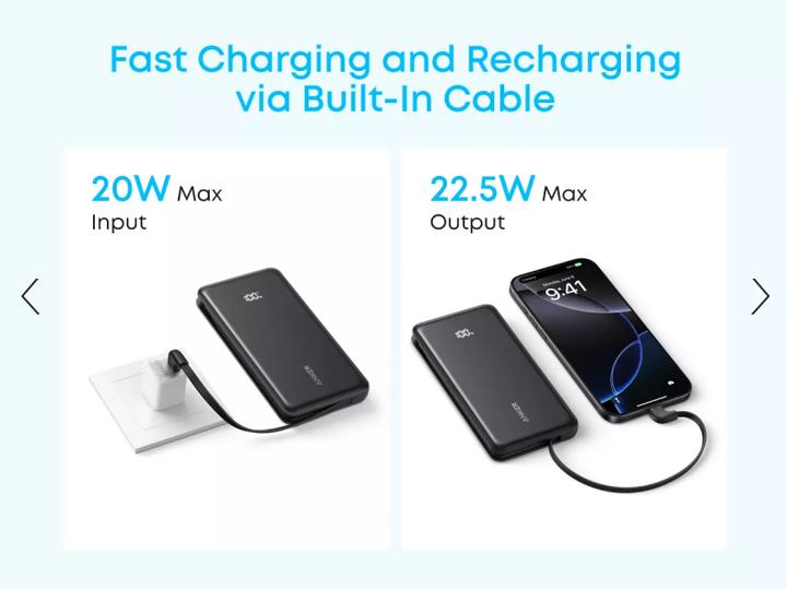 Produktbild Anker Powerbank Zolo, 10000mAh, 22.5W, QC + PD, White (10000 mAh, 22.50 W)