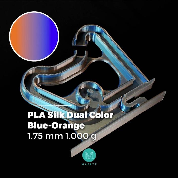 Produktbild Maertz PMMA-1021-005 PMMA-1021-005 Filament PLA-Seide Seidig glänzend 1.75 mm 10 (PLA, 1.75 mm, 1000 g, Orange, Blau)