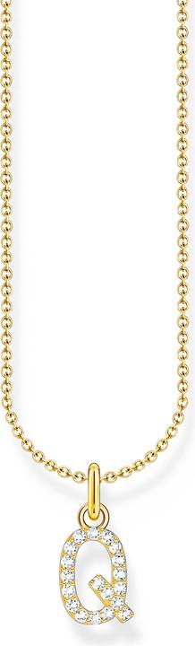 Image du produit Thomas Sabo Chaîne avec pendentif lettre Q doré (Or jaune 750 plaqué or, Argent sterling 925, 38 - 45 cm)