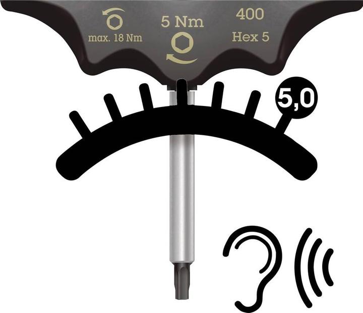 Image du produit Wera 400 Hex 5,0/5,0 Nm (3/8", 5 Nm)