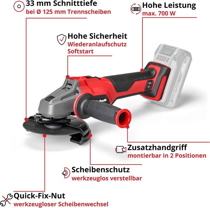 Actual product image Einhell AXXIO 18/125 Q Solo (125 mm)