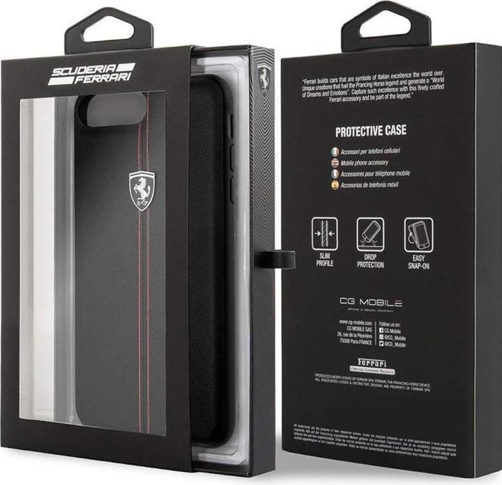 Produktbild Ferrari iPhone 7 Plus / 8 Plus – Scuderia Leder Case, Schwarz (Apple iPhone 6s Plus, Apple iPhone 6 Plus, Apple iPhone 7 Plus, Apple iPhone 8 Plus)