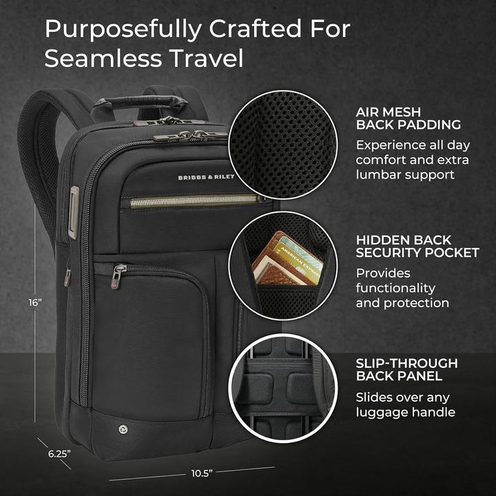 Actual product image Briggs & Riley Here There Anywhere Slim Expandable Backpack