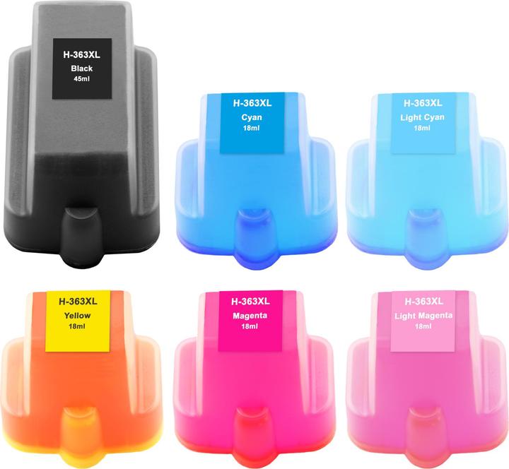 Produktbild Plutoos HP 363XL Patronen XXL kompatibel, 6er Farbset (BK, C, LC, LM, M, Y)