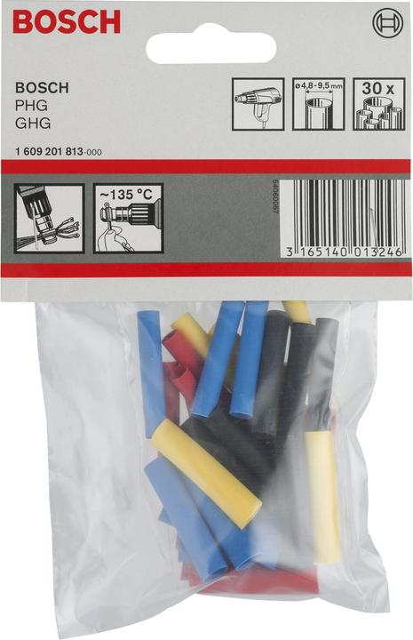 Produktbild Bosch Professional Zubehör Schrumpfschlauch für Bosch-Heissluftgebläse, 4,8 - 9,5 mm (30 x)